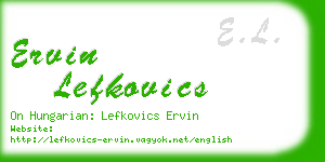 ervin lefkovics business card